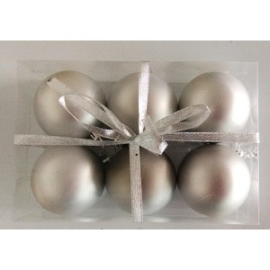 Набор елочных шаров "Серебряный бархат", 6 шт, 8 см, Набор елочных шаров "Серебряный бархат", 6 шт, 8 см,