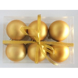 Набор елочных шаров "Золотой бархат", 6 шт, 8 см, золотые матов., Набор елочных шаров "Золотой бархат", 6 шт, 8 см, золотые матов.,