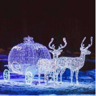 3D Светодиодная каркасная фигура «Олени с каретой»