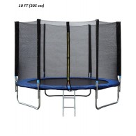 Батут c сеткой безопасности и лестницей(складные стандартные стойки безопасности),10 футов (305см),10354F2YL Батут c сеткой безопасности и лестницей(складные стандартные стойки безопасности),10 футов (305см),10354F2YL