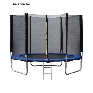 Батут c сеткой безопасности и лестницей(складные стандартные стойки безопасности),10 футов (305см),10354F2YL Батут c сеткой безопасности и лестницей(складные стандартные стойки безопасности),10 футов (305см),10354F2YL