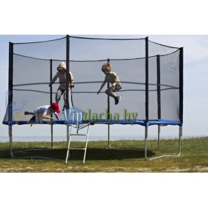 Батут складной с защитной сеткой и лестницей FunFit 1,83 метра