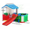 Детский игровой комплекс 3 в 1 большой дом с тамбуром + горка Детский игровой комплекс 3 в 1 большой дом с тамбуром + горка