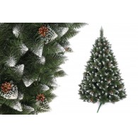 СОСНА ИСКУССТВЕННАЯ "БРИЛЛИАНТОВАЯ ПЫШНАЯ" С БЕЛЫМИ КОНЦАМИ, 220 СМ, В ПЛЕНКЕ,SODIA-PVC-220F