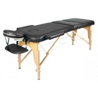 Массажный стол Atlas Sport 60 см складной 3-с деревянный + сумка в подарок (черный)